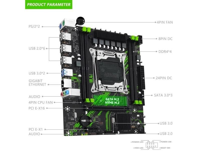 MACHINIST X99 PR9-H Motherboard Combo LGA 2011-3 Xeon Kit E5 2670 V3 CPU DDR4 Carousel 1