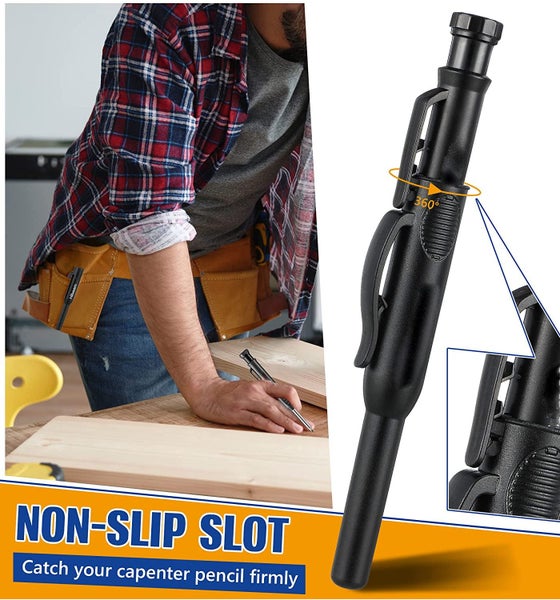 1PC Carpenter Pencil Holder Deep Hole Mechanical Marker Stand Pocket Carousel 2