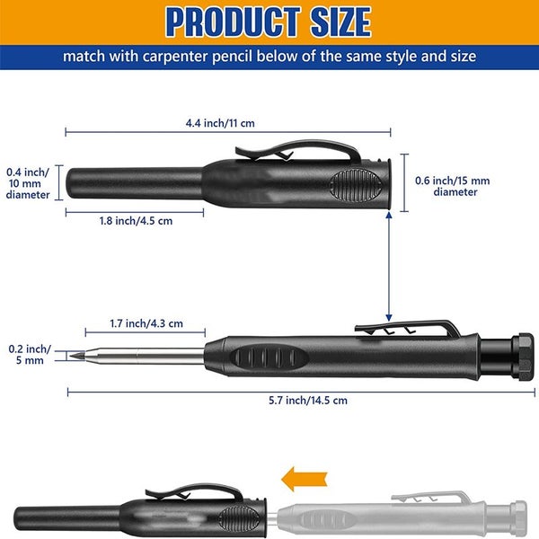 1PC Carpenter Pencil Holder Deep Hole Mechanical Marker Stand Pocket Carousel 7