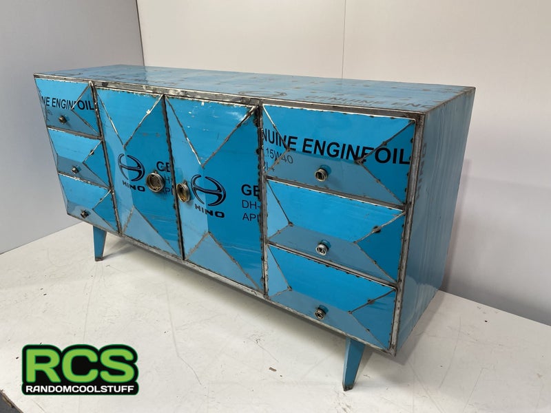 Cabinet set. "Danger Jane" Recycled Oil Drums. TV unit etc. Carousel 1
