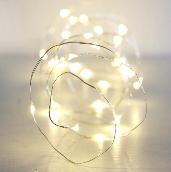 30m Plug-in Silver Wire Seed String Fairy Lights - Warm White Carousel 3