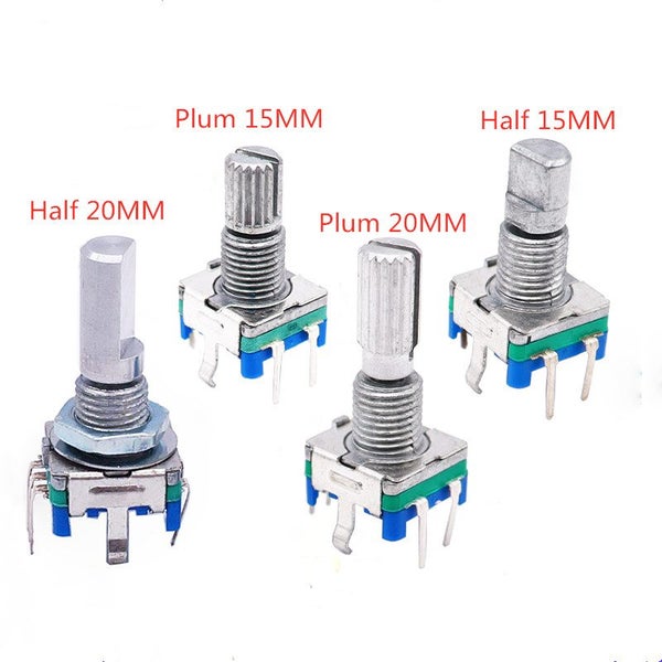 5PCS/Lot Ec11 Rotary Encoder Switch 15/20mm Plum Blossom Handle Half Carousel 2