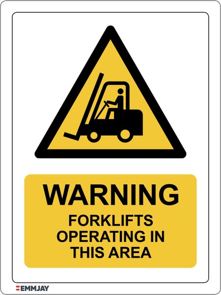810 EMMJAY- Forklifts Operating in This Area Sign 225 x 300mm Carousel 1