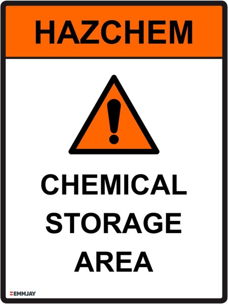 74 EMMJAY - ACM (400x300mm) HAZCHEM sign for boom spray chemical storage Carousel 1