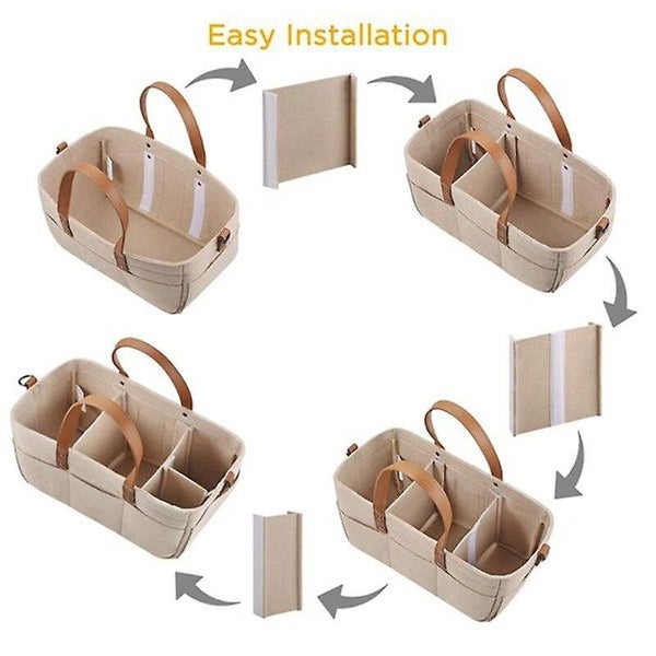 Baby Diaper Caddy Organizer Baby Shower Basket Portable Nursery Storage Bin Carousel 5