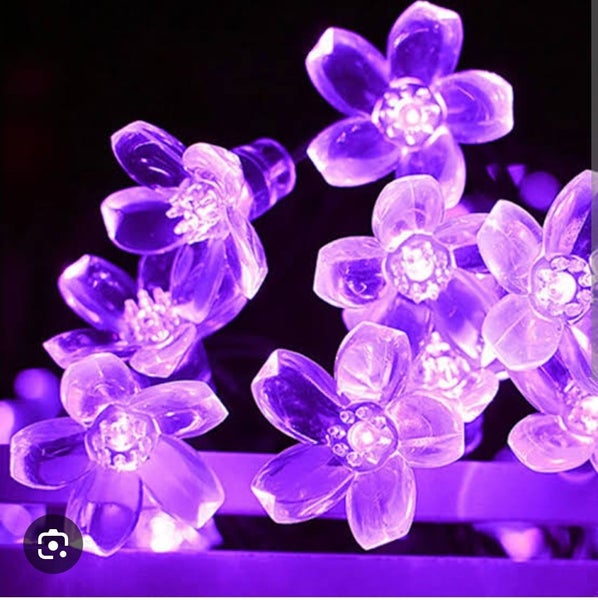 Outdoor Solar Flower String Lights 10m LED Purple (SKU D3) Carousel 1