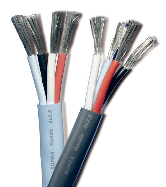 SUPRA RONDO 4 X 2.5mm TERMINATED BI-AMP (4-4 Plug) SPEAKER CABLE - 2 MTR PAIR Carousel 2