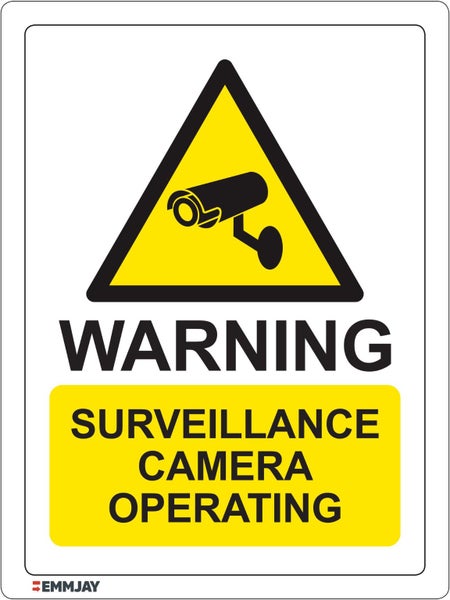 Surveillance Camera sign, security site Label (225 x 300) EM195 Carousel 1