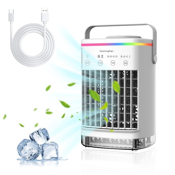 Portable Air Conditioner with 2 Misting Modes LED Light Cooling Fan Carousel 1