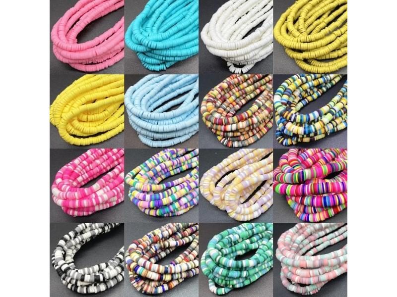 350pcs/Strip 4mm Clay Beads Slice Clay Spacer Beads Polymer Clay Beads For Carousel 2