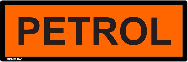 254 EMMJAY Label 300x100mm Petrol fuel machine storage trailer tank sign hazchem Carousel 1