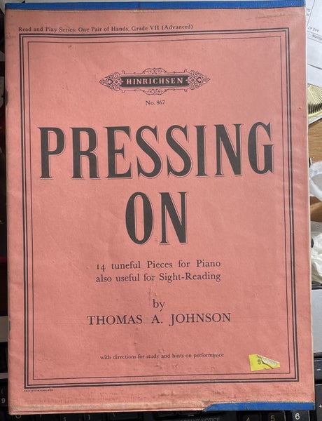 Hinrichsen No 867 Pressing On 14 tuneful pieces for piano also useful for sight Carousel 1