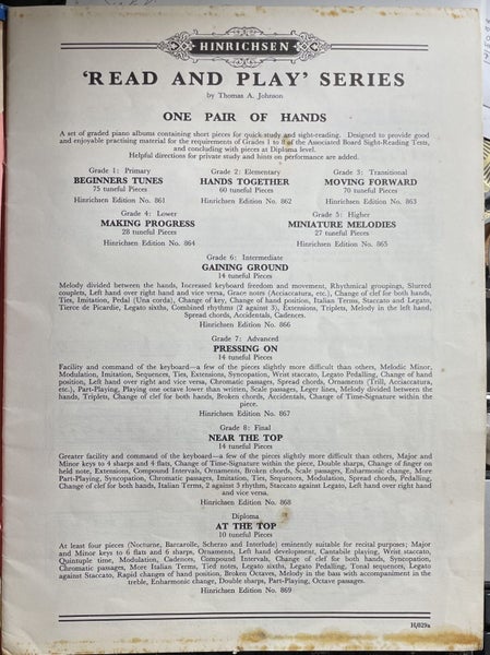 Hinrichsen No 867 Pressing On 14 tuneful pieces for piano also useful for sight Carousel 2