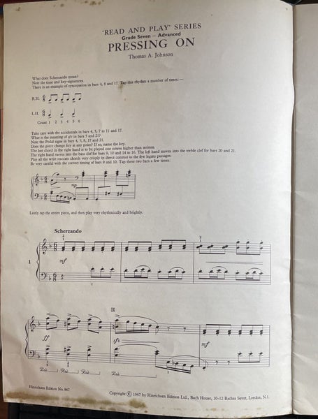 Hinrichsen No 867 Pressing On 14 tuneful pieces for piano also useful for sight Carousel 3
