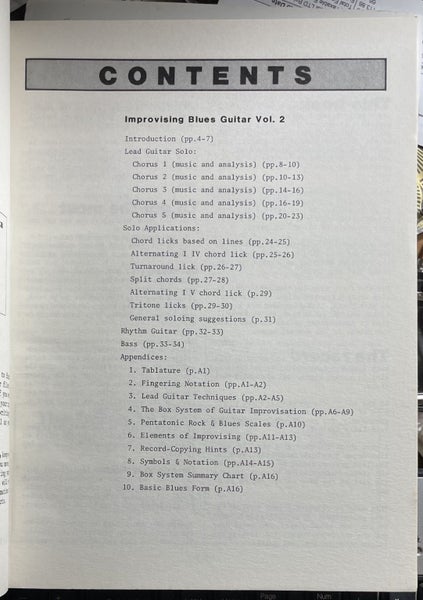 Improvising Blues Guitar 2 Book and record Carousel 2