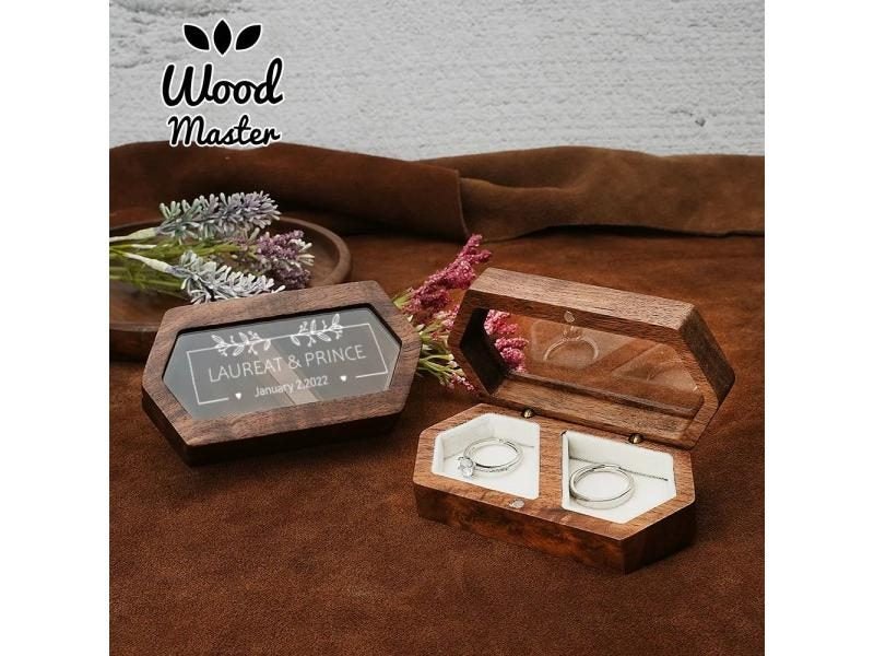 Ring Box Jewelry Storage Engagement Wedding Ceremony Ring Customize Proposal Carousel 2