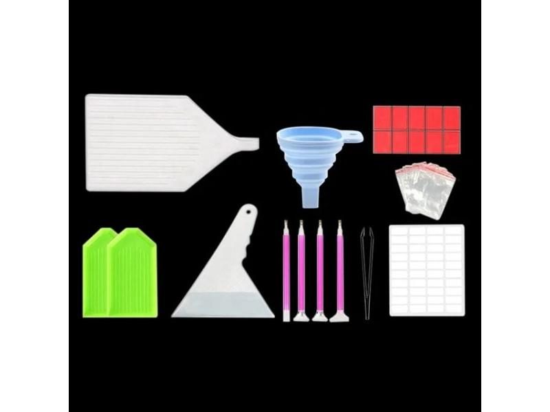 Diamond Painting Tools Sets With 64/56/42/28 Cells Plastic Storage Box Funnel Carousel 1