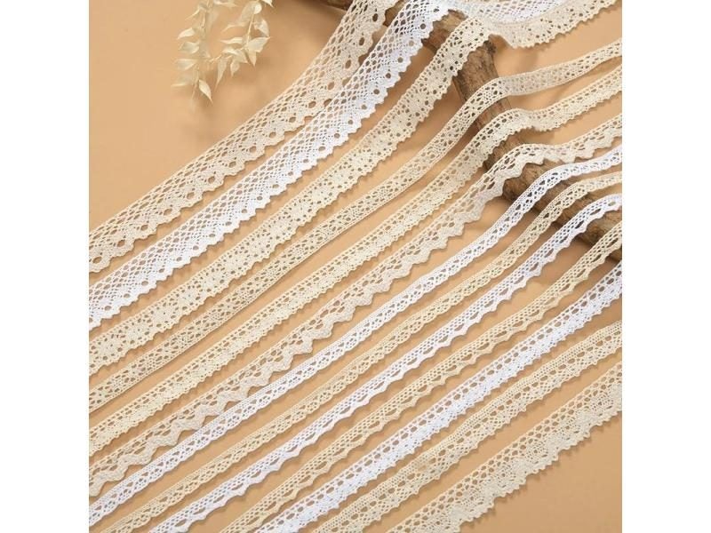 2 Yards Lot 38 Styles 10 35mm Ivory Cream Trim Cotton Crocheted Lace Fabric Carousel 2