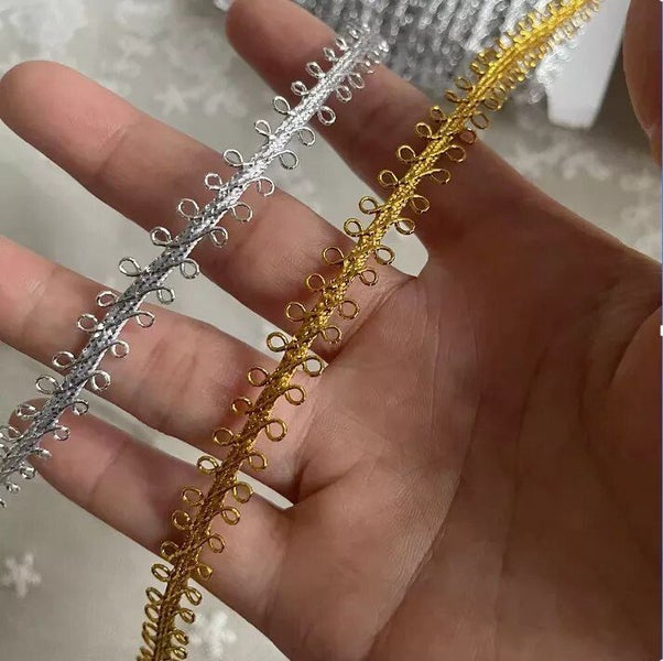 10 Meters Gold Silver Braid Lace Trim For Cosplay Costume Decor Carousel 2