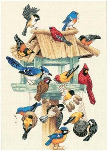 Dimensions Feasting Frenzy - Birds - Cross Stitch Kit Carousel 1