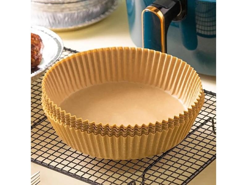 50pcs Air Frying Pan Disposable Wood Pulp Parchment Paper Cheese Cake Pad Air Carousel 1
