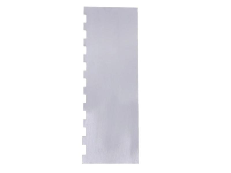 LMETJMA 10 Inch Stainless Steel Metal Cake Scraper Large Double Sided Patterned Carousel 1