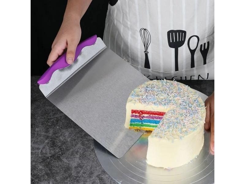Stainless Steel Cake Tray Transfer Scoop Cake Moving Plate Baking Tool Bread Carousel 1