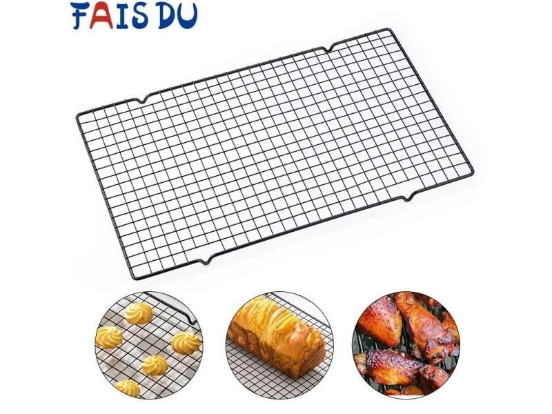 FAISDU1pcs Single Layer Stainless Steel BBQ Bread Cake Cooling Rack Drip Dry Carousel 2