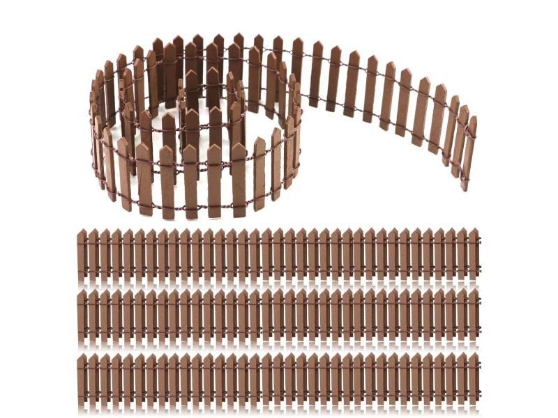 5x90cm Mini Wooden Fence Miniature Fairy Garden Fence DIY Handmade Accessories Carousel 2