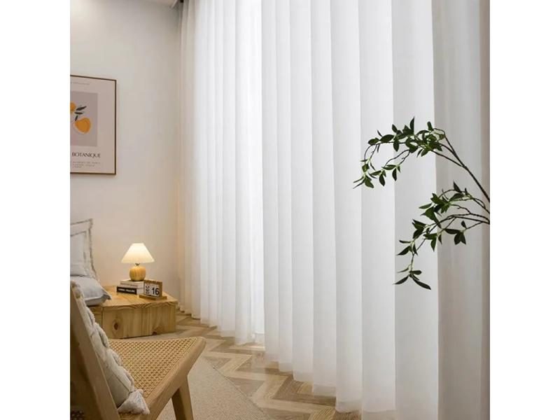 Asazal White Tulle High Quality Thick Yarn Luxury Chiffon Window Curtains For Carousel 2