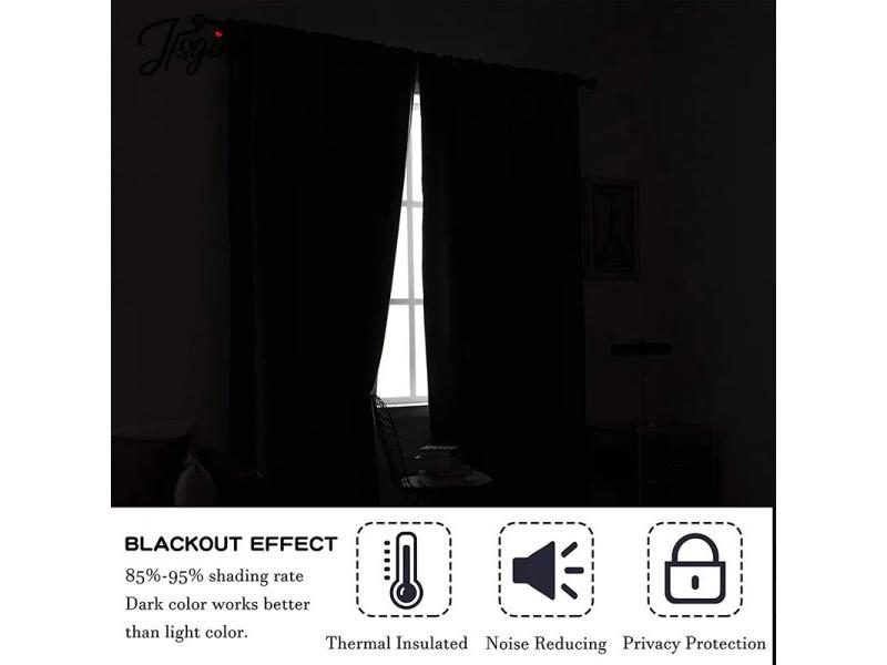 Blackout Short Curtains For Bedroom Living Room Kitchen Windows Carousel 1
