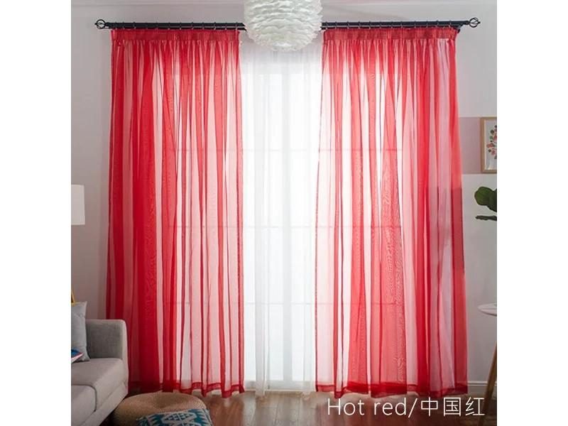 Curtain White Purple String Curtains Pure Color Tulle Bedroom Window Door Carousel 1