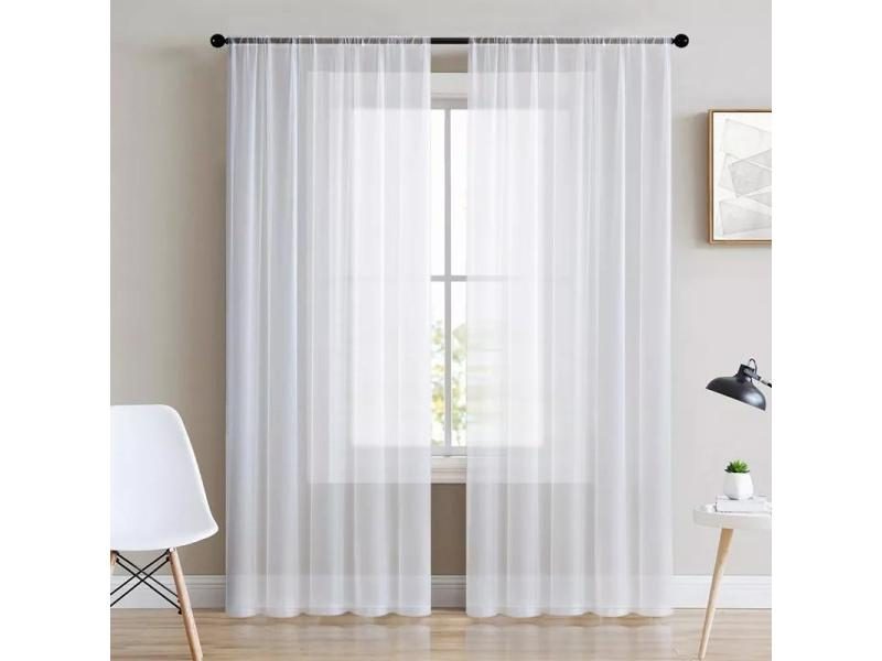 LISM Solid White Tulle Sheer Curtains For Living Room Decoration Curtains For Carousel 1