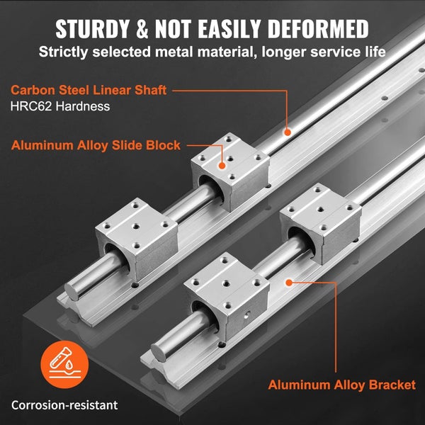 Linear Rail Kit|2*SBR25-50cm Linear Slide Guide Rail with 4SBR25UU Bearing Block Carousel 2