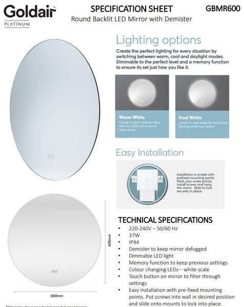 Bathroom LED Backlit Mirror Carousel 5