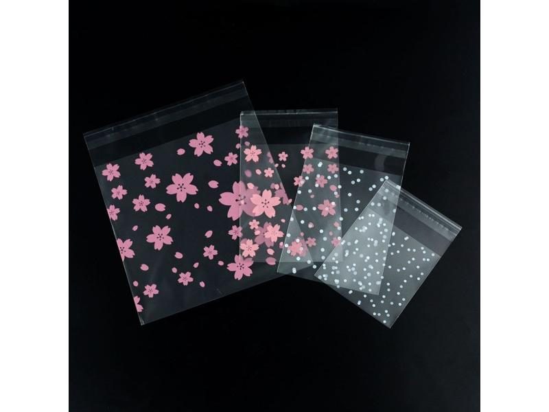 100Pcs Plastic Transparent Gift Bag Dot Candy Cookie Packaging Bag With DIY Carousel 2
