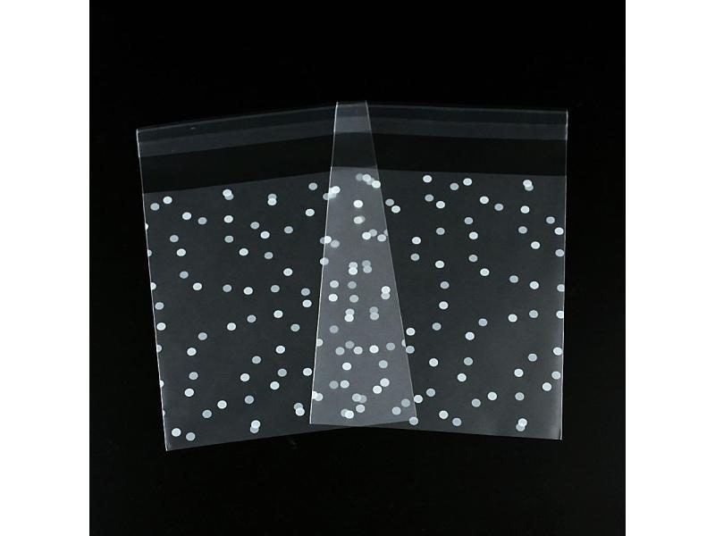 100Pcs Plastic Transparent Gift Bag Dot Candy Cookie Packaging Bag With DIY Carousel 1