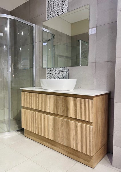 Floor Standing PLYWOOD Vanity with Sit on Top Basin GINA-1200K-VG Carousel 2