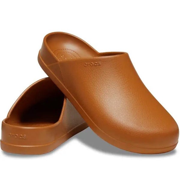 Crocs - Dylan Clog Cognac Leather Look Mule Carousel 1