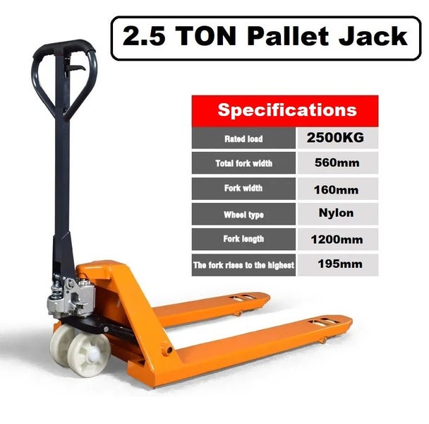 Pallet Jack 2500KG Nylon Wheels Pallet Hand Trolley 2.5 TON Pallet Truck Carousel 1