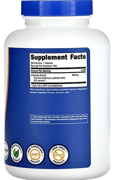 ARTICHOKE EXTRACT 600 MG 240 CAPS 5% CYNARIN - E0926 Carousel 2
