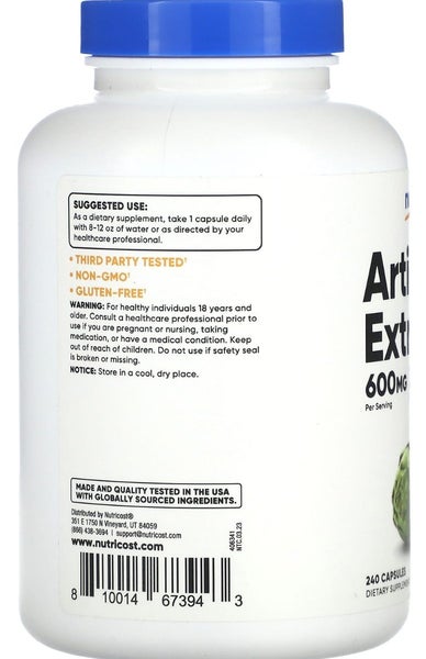 ARTICHOKE EXTRACT 600 MG 240 CAPS 5% CYNARIN - E0926 Carousel 3