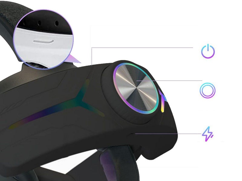 For Meta Quest 3 VR Headset Rechargeable Elite Head Strap with RGB Light - Black Carousel 4