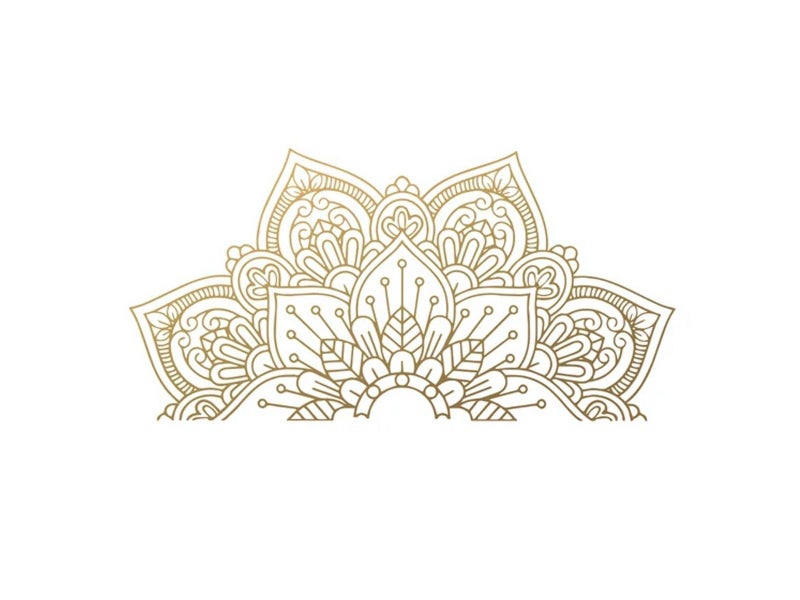 82x42cm Mandala Flower Half-Wall Sticker PVC Wall Art Decal Home Decor - Gold Carousel 3