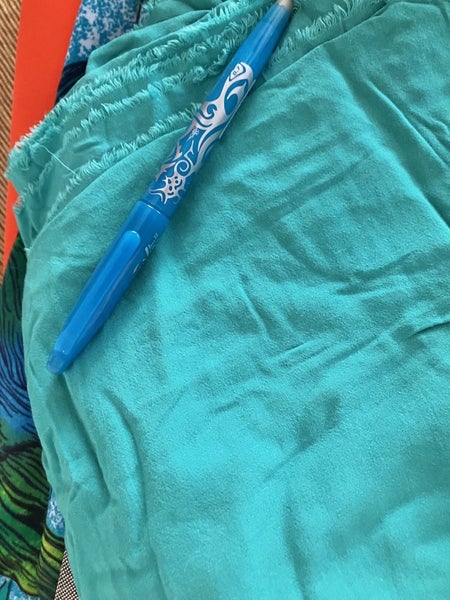 Teal green viscose challis 1.2m Carousel 1