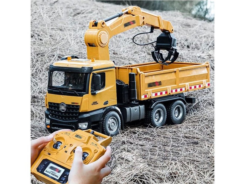RC Engineering Truck 1:14 Scale 2-in-1 RC Dump Truck with Alloy Grabber Carousel 1
