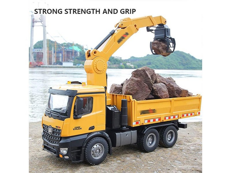 RC Engineering Truck 1:14 Scale 2-in-1 RC Dump Truck with Alloy Grabber Carousel 2