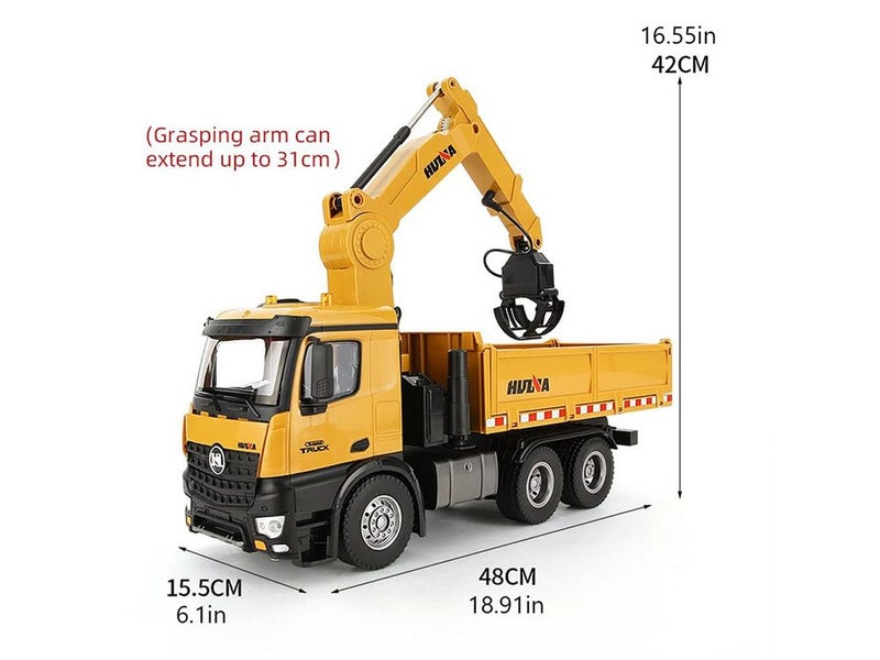 RC Engineering Truck 1:14 Scale 2-in-1 RC Dump Truck with Alloy Grabber Carousel 7