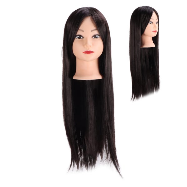 Long Hair Mannequin Head Professional Hairdresser Hair Practice Styling Training Carousel 3