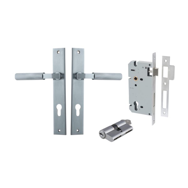 Iver Brunswick Door Lever on Rectangular Backplate Entrance Kit Key/Key Carousel 1